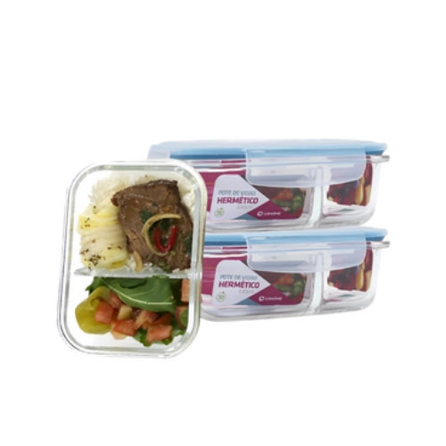 Kit com 15 Potes Herméticos de Vidro + 10 Copos de Brinde